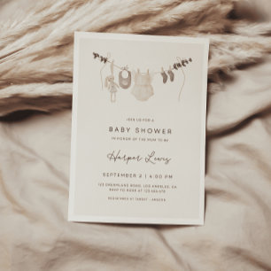 Gender-Neutral Clothes Baby Shower Invitation