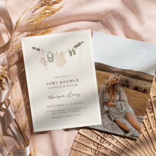 Gender-Neutral Clothes Photo Baby Shower  Invitation