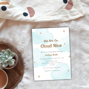 Gender Neutral Cloud Nine Stars Baby Shower Invitation
