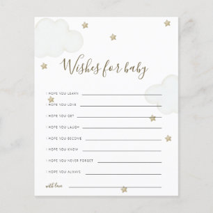 Gender Neutral Clouds and Stars Wishes For Baby