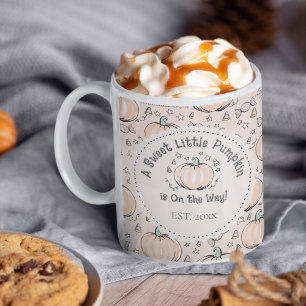 Gender Neutral Cream Little Pumpkin Mum to Be Coffee Mug
