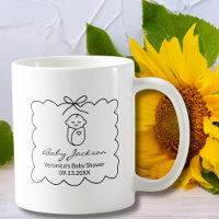Gender Neutral Cute Baby & Bow Modern Baby Shower