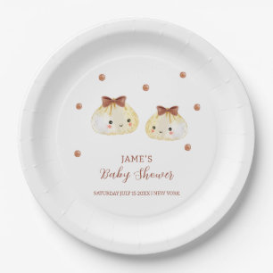 Gender Neutral Cute Dumpling Baby Shower  Paper Plate