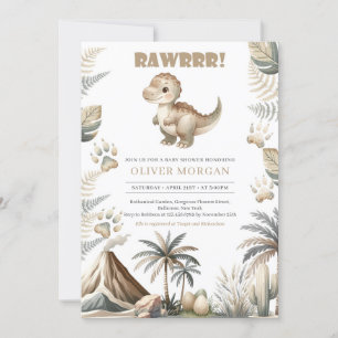 Gender neutral Dino Baby Shower Invitation