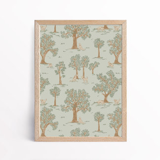 Gender Neutral Dog Woodland Nursery Art Print