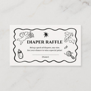 Gender Neutral doodle cupid Baby Shower Enclosure Card