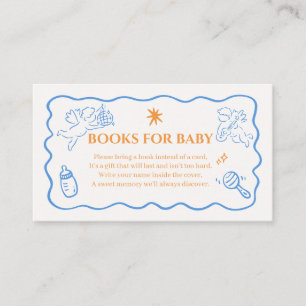 Gender Neutral doodle cupid Baby Shower Enclosure Card