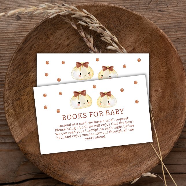 Gender Neutral Dumpling Books For Baby Shower  Enclosure Card (Gender Neutral Dumpling Books For Baby Shower Enclosure Card)