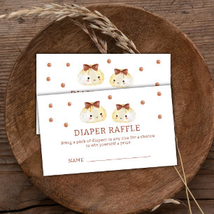 Gender Neutral Dumpling Diaper Raffle Baby Shower  Enclosure Card