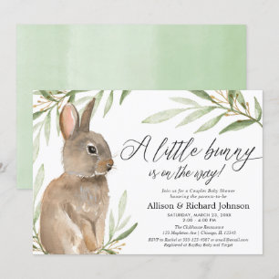Gender neutral easter bunny couples baby shower invitation