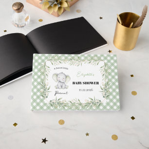Gender Neutral Elephant Greenery Baby Shower Guest Book