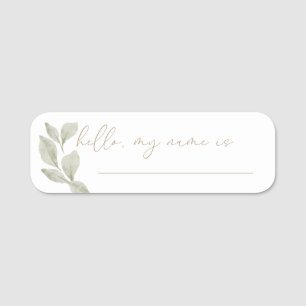 Gender Neutral Eucalyptus  Name Tag