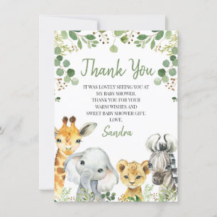 Gender Neutral Eucalyptus Safari Baby Shower  Card