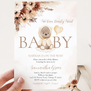 Gender Neutral Fall Bear Baby Shower Invitation
