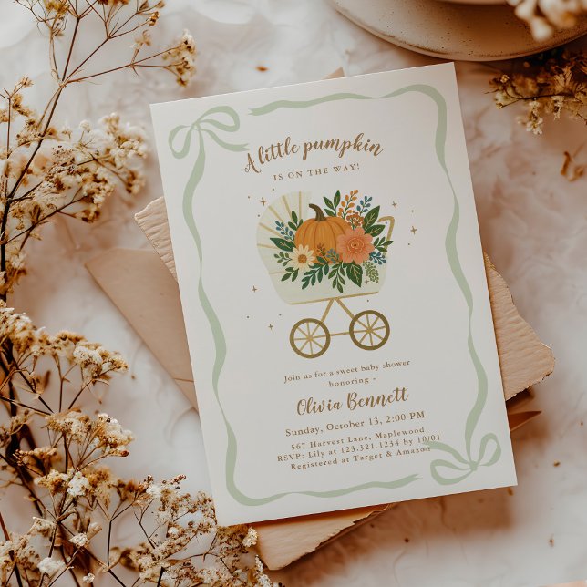 Gender Neutral Fall Little Pumpkin Baby Shower Invitation (Creator Uploaded)