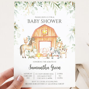 Gender Neutral Farm Baby Shower Invitation