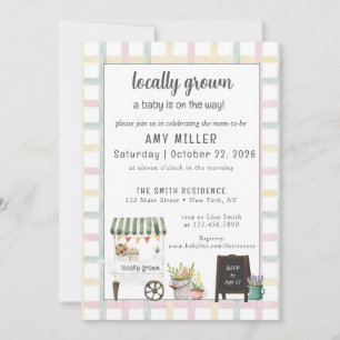 Gender Neutral Farmers Market Baby Invitation
