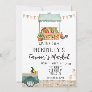 Gender Neutral Farmer's Market Birthday Invitation