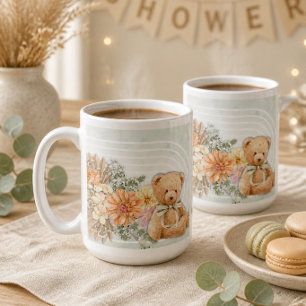 Gender Neutral Floral and Bear Baby Shower Coffee Mug