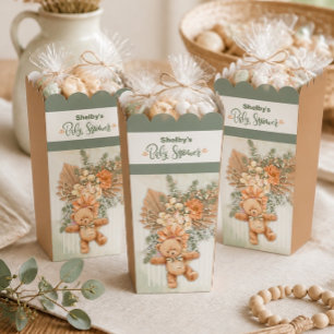 Gender Neutral Floral and Bear Baby Shower Favour Box