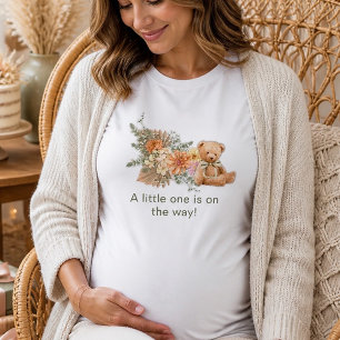 Gender Neutral Floral and Bear Baby Shower Tri-Blend Shirt