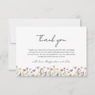 Gender-Neutral Floral Wildflower Baby Shower Card