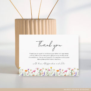Gender-Neutral Floral Wildflower Baby Shower Card