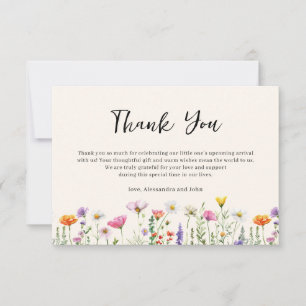 Gender-Neutral Floral Wildflower Baby Shower  Card