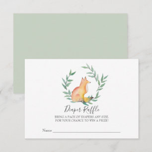 Gender Neutral Fox Baby Shower Diaper Raffle Invitation