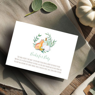 Gender Neutral Fox Pumpkin Bring a Book Insert Invitation