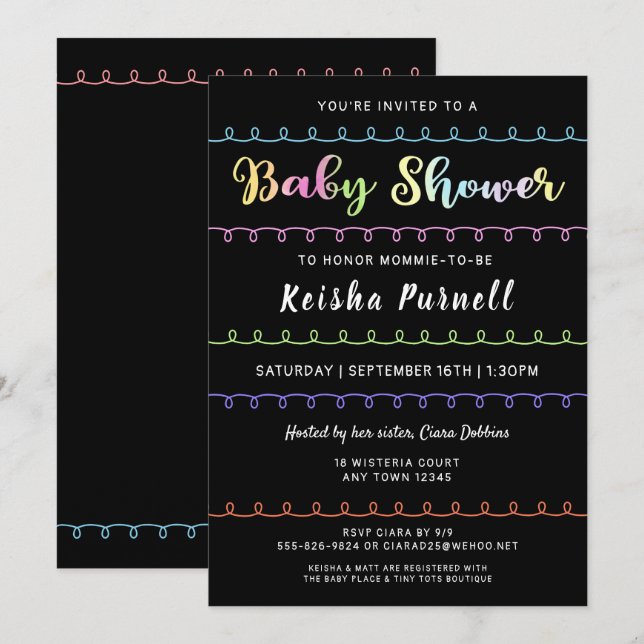 Gender Neutral Fun Loops Baby Shower Invitation (Front/Back)