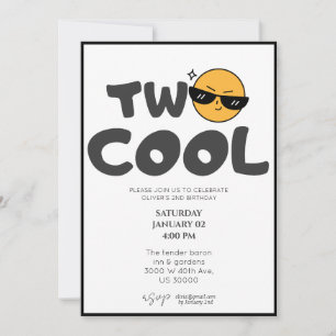 Gender neutral funny 2nd birthday invitation
