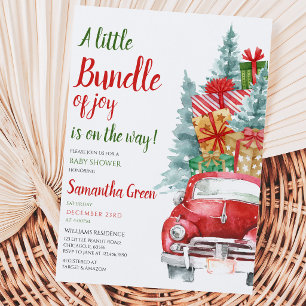 Gender Neutral Gifts Christmas Truck Baby Shower Invitation