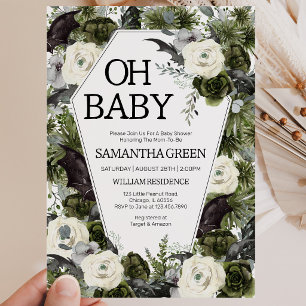 Gender Neutral Gothic Halloween Baby Shower Invitation