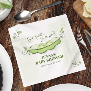 Gender Neutral Green Two Peas in a Pod Napkin