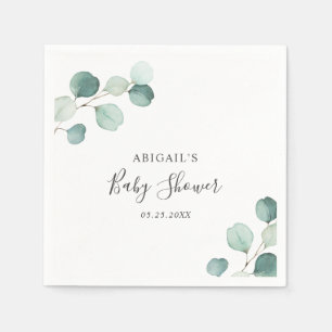 Gender Neutral Greenery Eucalyptus Baby Shower Napkin