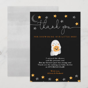 Gender neutral Halloween cute ghost baby shower Thank You Card