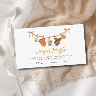 Gender Neutral Halloween Diaper Raffle Baby Shower Enclosure Card