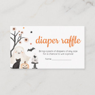 Gender Neutral Halloween Little Boo Diaper Raffle Enclosure Card