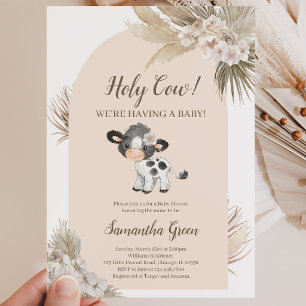 Gender Neutral Holy Cow Baby Shower Invitation