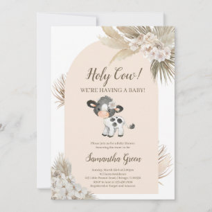 Gender Neutral Holy Cow Baby Shower Invitation