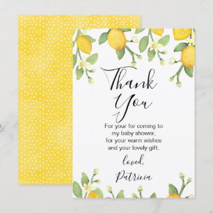 Gender Neutral Lemon Baby Shower Thank You Card