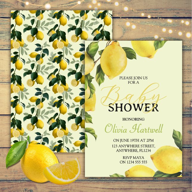 Gender Neutral Lemons Baby Shower Invitation (Creator Uploaded)