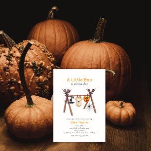 Gender Neutral Little Boo Halloween Baby Shower Invitation