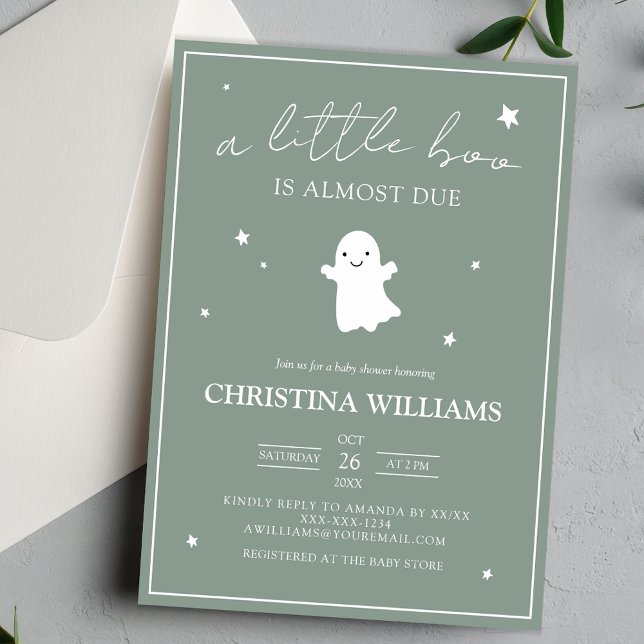 Gender Neutral Little Boo Halloween Baby Shower Invitation (Creator Uploaded)