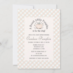 Gender Neutral Little Pumpkin Fall Baby Shower Invitation