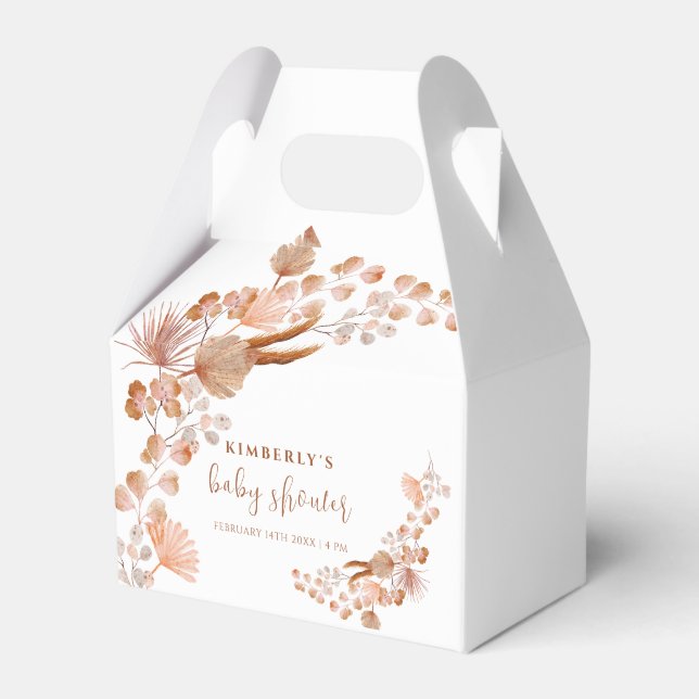 Gender Neutral Little Wildflower Boho Baby Shower  Favour Box (Front Side)