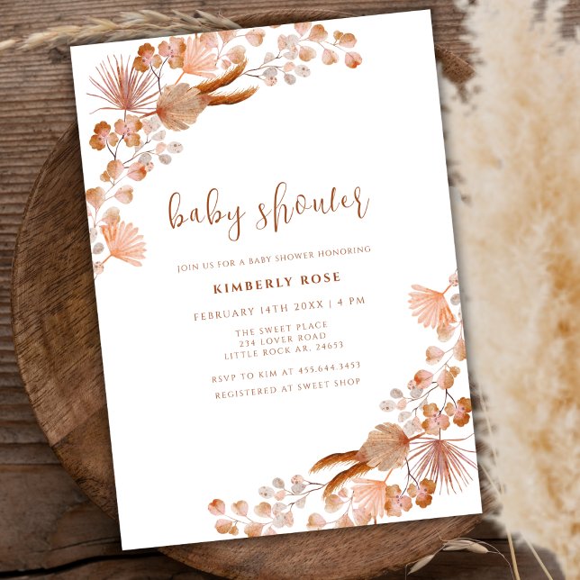 Gender Neutral Little Wildflower Boho Baby Shower Invitation (Gender Neutral Little Wildflower Boho Baby Shower Invitation)