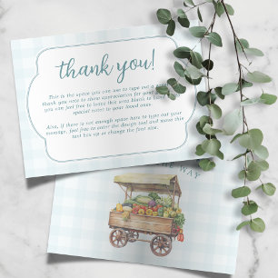 Gender Neutral Locally Grown Baby Shower Flat Thank You Card