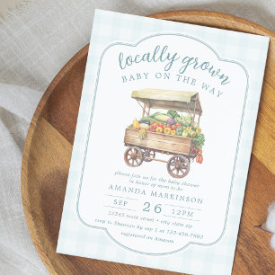 Gender Neutral Locally Grown Baby Shower Invitation